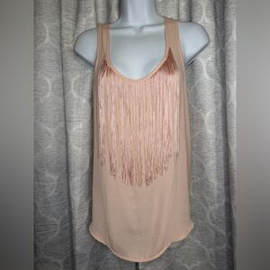 a.n.a Fringe Tank Top - Light Pink